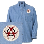 3D Biohazard Symbol Denim Shirt