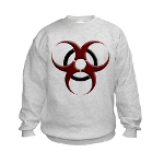 3D Biohazard Symbol Kids Sweatshirt