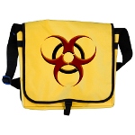 3D Biohazard Symbol Messenger Bag