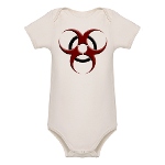 3D Biohazard Symbol Organic Baby Bodysuit