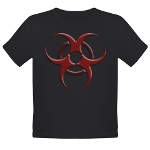 3D Biohazard Symbol Organic Toddler T-Shirt (dark)
