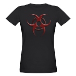 3D Biohazard Symbol Organic Women's T-Shirt (dark)