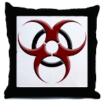 3D Biohazard Symbol Throw Pillow