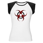 3D Biohazard Symbol Women's Cap Sleeve T-Shirt