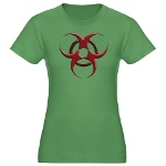3D Biohazard Symbol Women's Fitted T-Shirt (dark)
