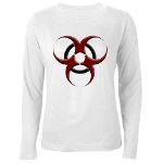 3D Biohazard Symbol Women's Long Sleeve T-Shirt