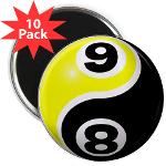 8 Ball 9 Ball Yin Yang 2.25&quot; Magnet (10 pack)