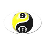 8 Ball 9 Ball Yin Yang 22x14 Oval Wall Peel