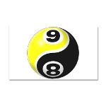 8 Ball 9 Ball Yin Yang 38.5 x 24.5 Wall Peel