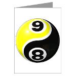8 Ball 9 Ball Yin Yang Greeting Cards (Pk of 10)