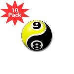 8 Ball 9 Ball Yin Yang Mini Button (10 pack)