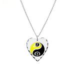 8 Ball 9 Ball Yin Yang Necklace Heart Charm