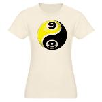 8 Ball 9 Ball Yin Yang Organic Women's Fitted T-Sh