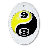 8 Ball 9 Ball Yin Yang Ornament (Oval)