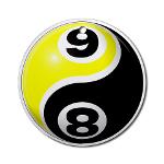 8 Ball 9 Ball Yin Yang Ornament (Round)