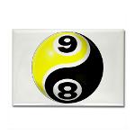 8 Ball 9 Ball Yin Yang Rectangle Magnet