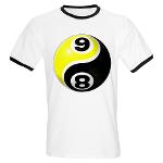 8 Ball 9 Ball Yin Yang Ringer T