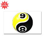 8 Ball 9 Ball Yin Yang Sticker (Rectangle 10 pk)