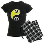 8 Ball 9 Ball Yin Yang Women's Dark Pajamas