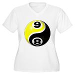 8 Ball 9 Ball Yin Yang Women's Plus Size V-Neck T-