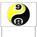 8 Ball 9 Ball Yin Yang Yard Sign
