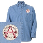 Alpha & Omega Anarchy Symbol Denim Shirt