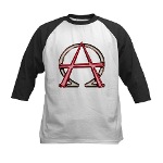 Alpha & Omega Anarchy Symbol Kids Baseball Jersey