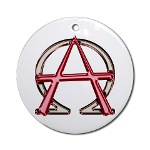 Alpha & Omega Anarchy Symbol Ornament (Round)