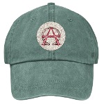 Alpha & Omega Anarchy Symbol Stonewashed Cap