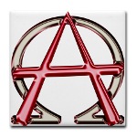 Alpha & Omega Anarchy Symbol Tile Coaster