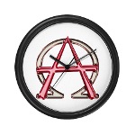 Alpha & Omega Anarchy Symbol Wall Clock