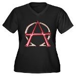 Alpha & Omega Anarchy Symbol Women's Plus Size V-N