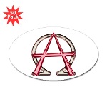 Alpha & Omega Anarchy Symbol 50 Oval Stickers