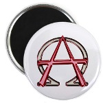 Alpha & Omega Anarchy Symbol Round Magnet