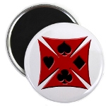 Ace Biker Iron Maltese Cross Magnet