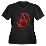 Anarchy Now Women's Plus Size V-Neck Dark T-Shirt