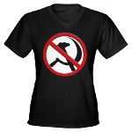 Anti-Communism Women's V-Neck Dark T-Shirt