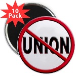 Anti-Union Round Magnet (10 pack)