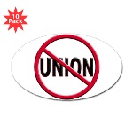 Anti-Union Sticker (Oval 10 pk)