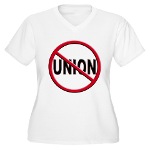 Anti-Union Women's Plus Size V-Neck T-Shirt