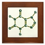 Caffeine Molecule Framed Tile
