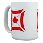 Canadian Biker Cross Large Coffee Mug 