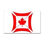 Canadian Biker Cross Rectangular Sticker