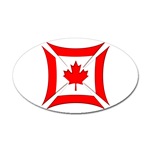 Canadian Biker Cross Oval Sticker