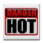 DANGER: HOT!  Industrial 3D Metal Style Warning Sign