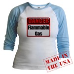 Danger: Flammable Gas Jr. Raglan