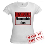 Danger: Flammable Gas Jr. Baby Doll T-Shirt