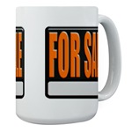 For Sale Sign Large Coffee Cup