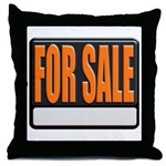 For Sale Sign Throw Pillow