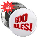 God Rules! 2.25&quot; Button (10 pack)